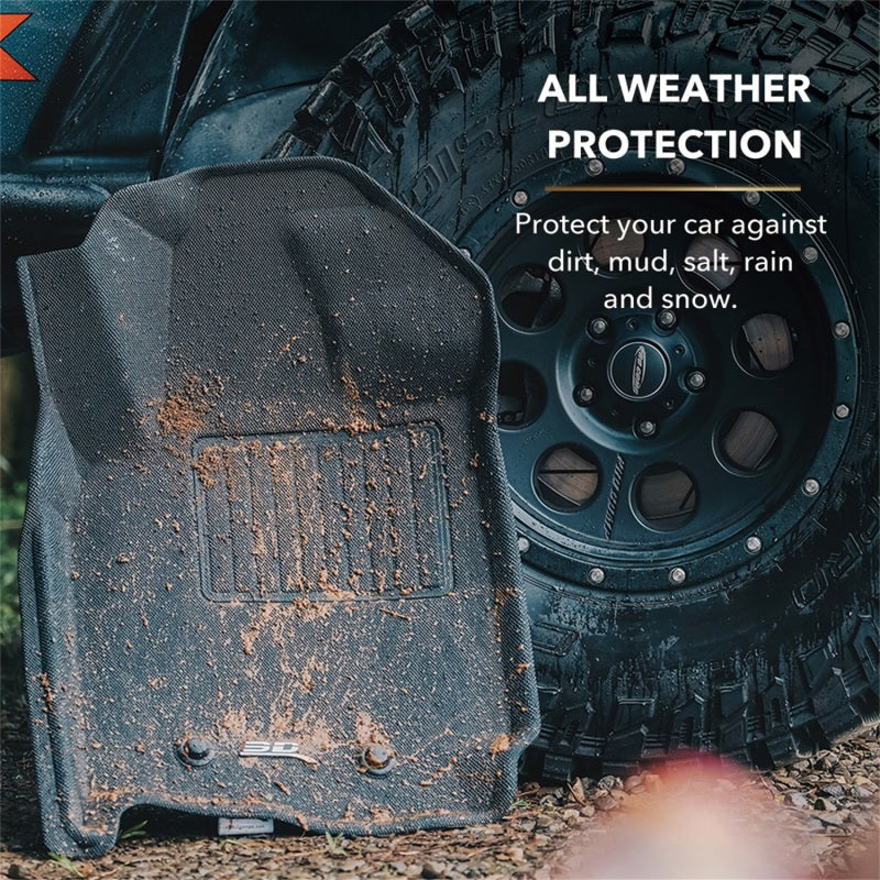 3D MAXpider 2016-2020 Lexus RX/RX Hybrid Kagu 2nd Row Floormats - Black L1LX05521509