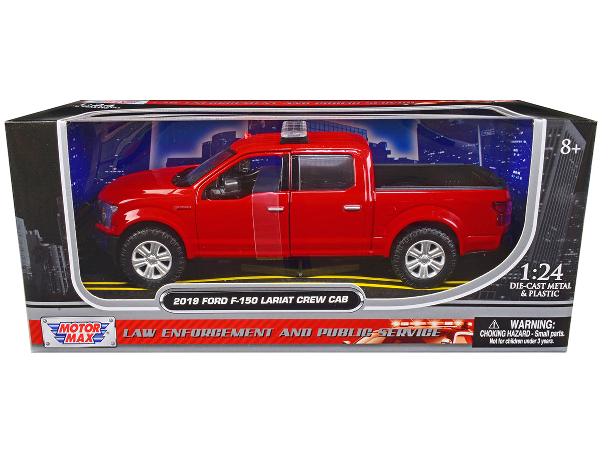 Rapid Vehicles 2019 Ford F-150 Lariat Crew Cab Pickup Truck Unmarked Fire Department Red "Law...