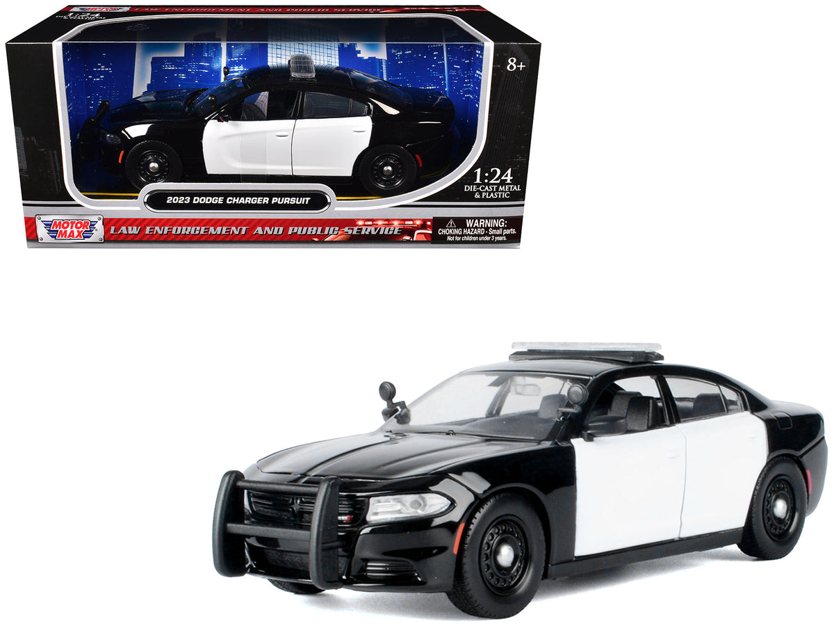 Rapid Vehicles 2023 Dodge Charger Pursuit Police Car Black and White "Law Enforcement and Public...