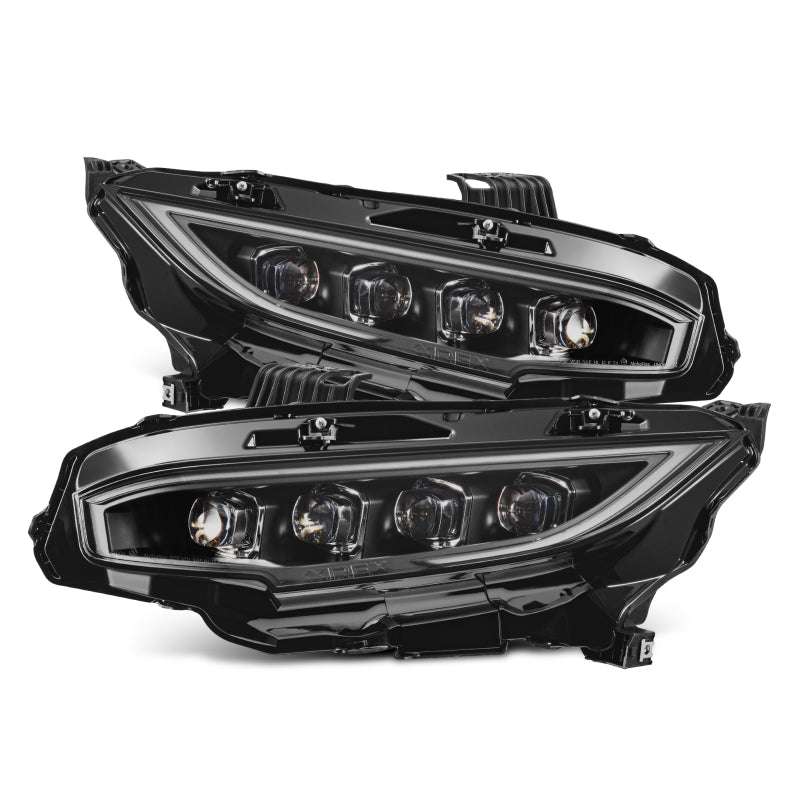 AlphaRex 16-21 Honda Civic NOVA-Series LED Proj Headlights Blk w/Activation Light & Seq.Sig / SB DRL 880491 *Discontinued