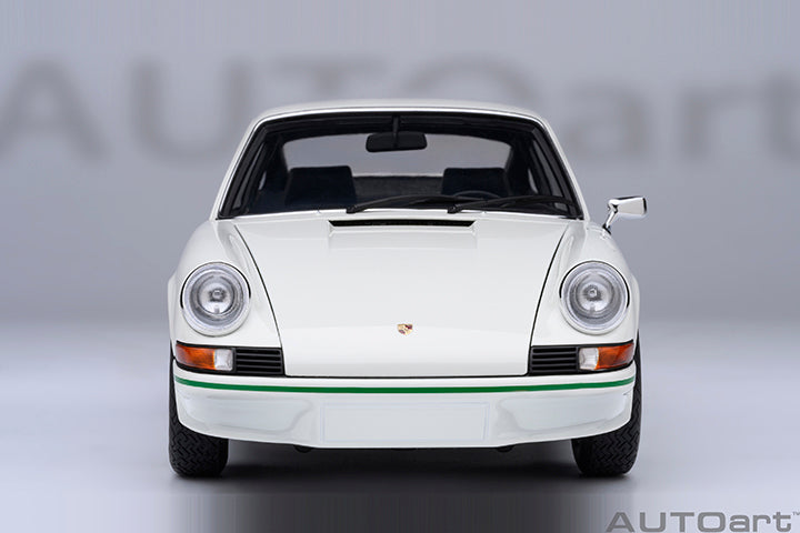 AUTOart Porsche 911 Carrera 2.7 RS Grand Prix White w/ Green Deco and Wheels 1:18