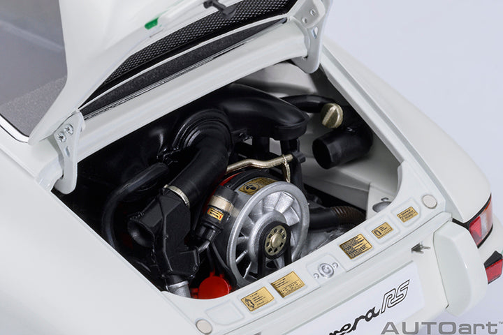 AUTOart Porsche 911 Carrera 2.7 RS Grand Prix White w/ Green Deco and Wheels 1:18