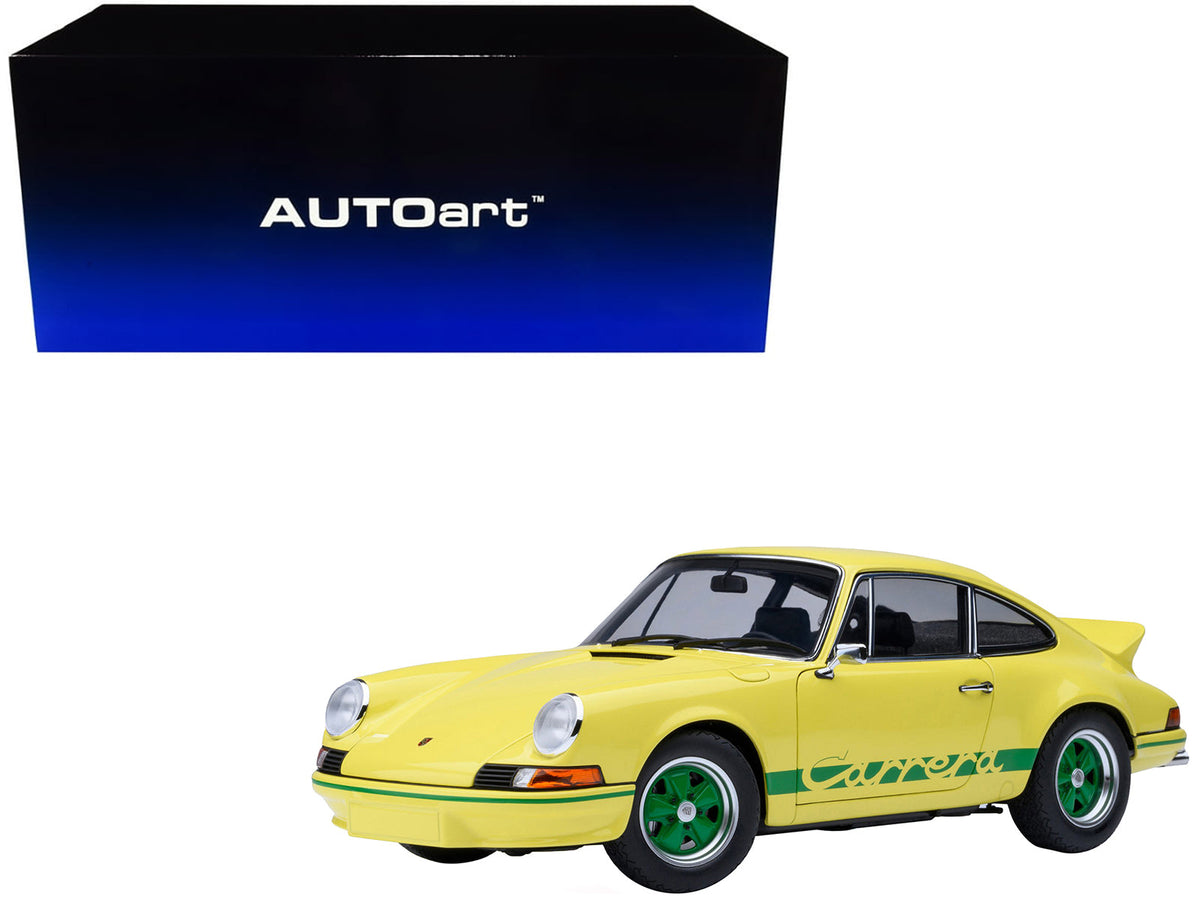 Rapid Vehicles Porsche 911 Carrera 2.7 RS Light Yellow with Green Stripes and Wheels 1/18 Model...