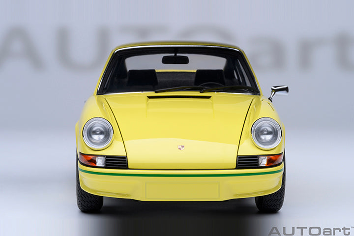 STM Diecast AUTOart Porsche 911 Carrera 2.7 RS Light Yellow w/ Green Deco and Wheels 1:18 - View 5