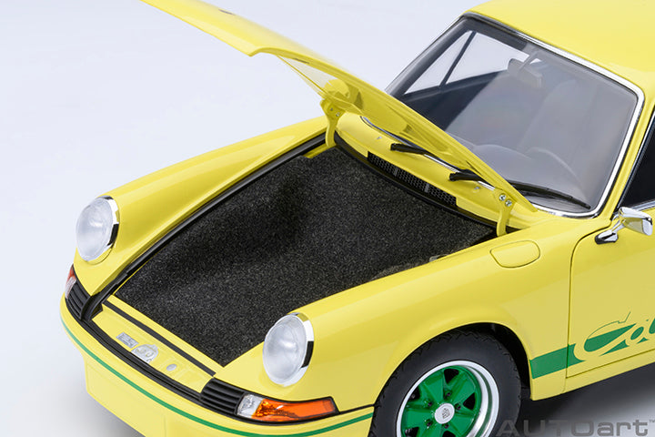 AUTOart Porsche 911 Carrera 2.7 RS Light Yellow w/ Green Deco and Wheels 1:18