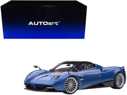 Rapid Vehicles Pagani Huayra Roadster Blue Tricolore Carbon Fiber with Black Top with Luggage Set...