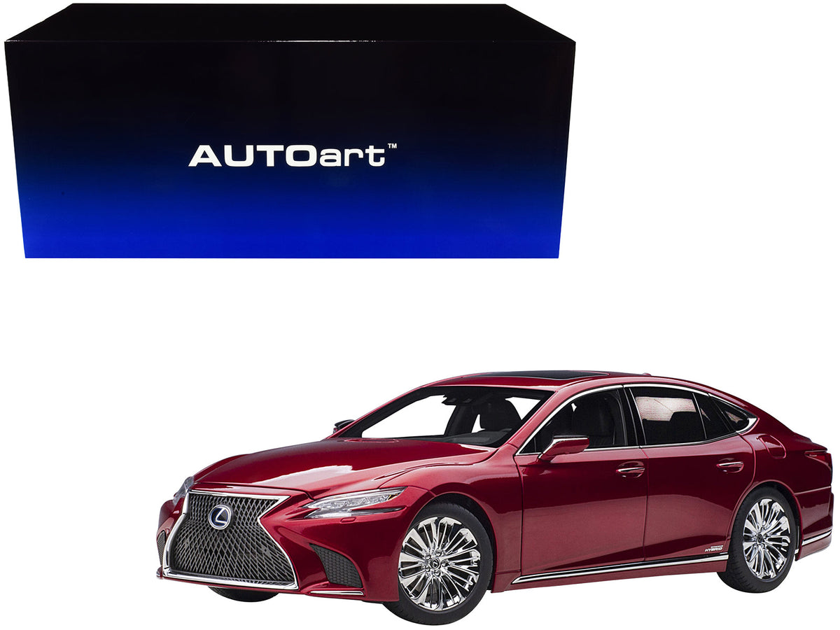Rapid Vehicles Lexus LS500h Morello Red Metallic with Chrome Wheels 1/18 Model Car by Autoart ...