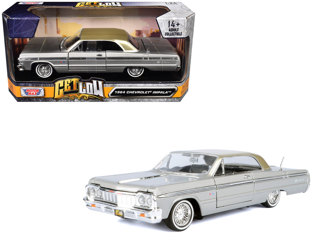 Rapid Vehicles 1964 Chevrolet Impala Lowrider Hard Top Silver Metallic with Gold Metallic Top...