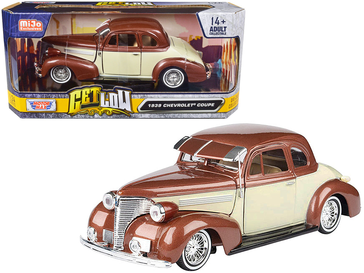 Rapid Vehicles 1939 Chevrolet Coupe Lowrider Beige and Brown Metallic "Get Low" Series 1/24...
