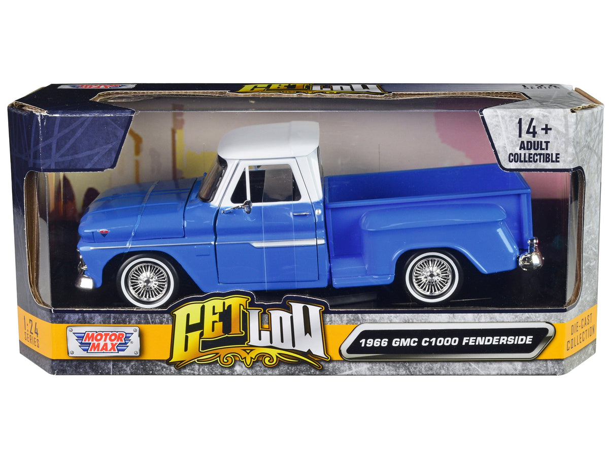 Rapid Vehicles 1966 GMC C1000 Fenderside Pickup Truck Lowrider Blue with White Top "Get Low"...