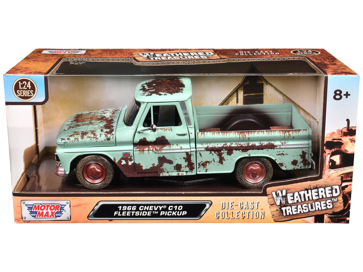 Rapid Vehicles 1966 Chevrolet C10 Fleetside Pickup Truck Light Green (Rusted) "Weathered...