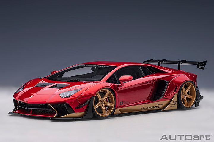 STM Diecast AUTOart Lamborghini Aventador Liberty Walk LB-Works, Limited Edition, Hyper Red w/...