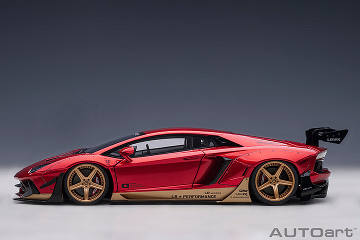 STM Diecast AUTOart Lamborghini Aventador Liberty Walk LB-Works, Limited Edition, Hyper Red w/...