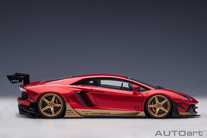 STM Diecast AUTOart Lamborghini Aventador Liberty Walk LB-Works, Limited Edition, Hyper Red w/...