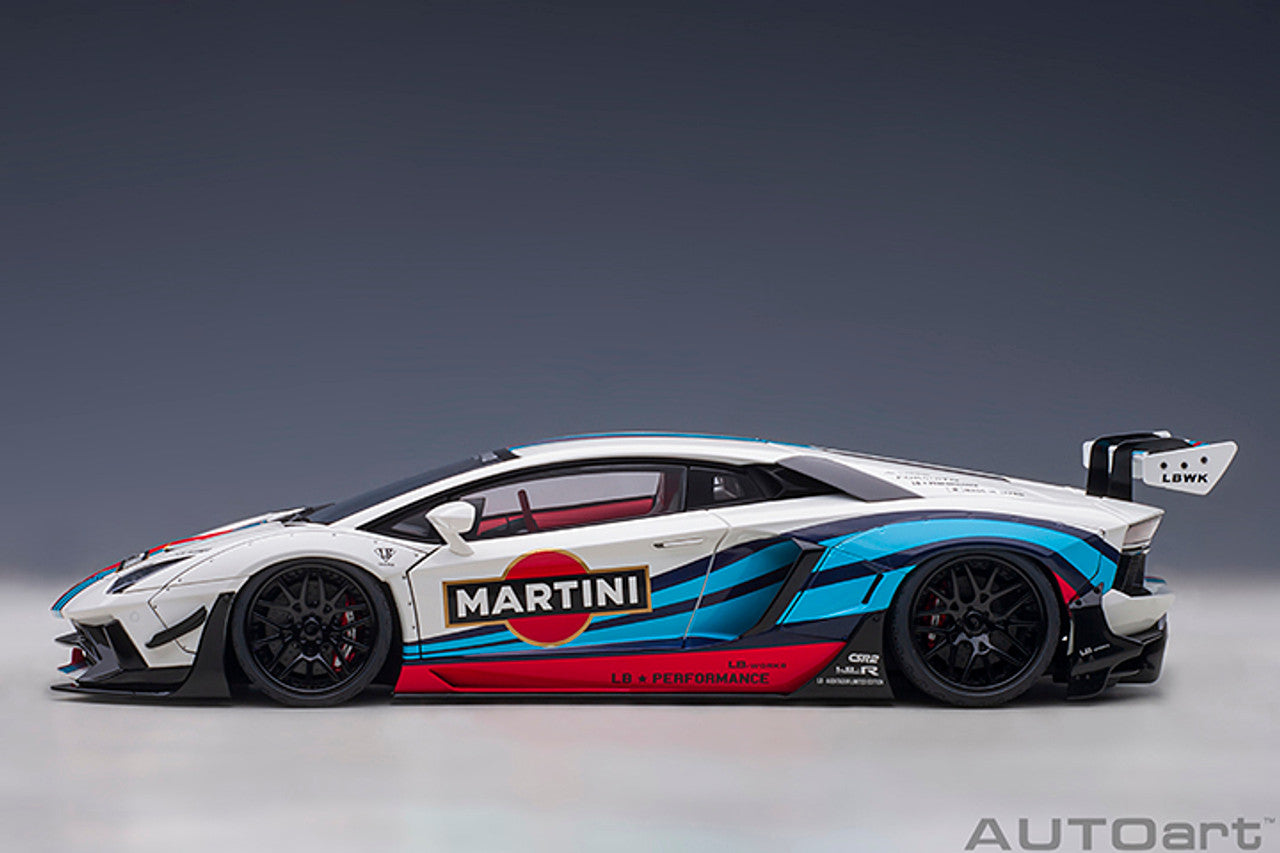 AUTOart Lamborghini Aventador Liberty Walk LB-Works Limited Edition Martini Livery 1:18 (Preowned))