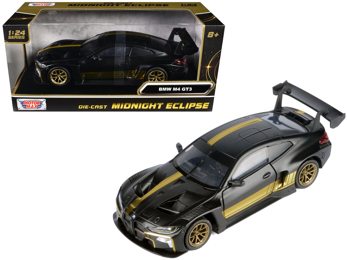 Rapid Vehicles BMW M4 GT3 Matt Black with Gold Stripes "Midnight Eclipse" Series 1/24 Diecast...