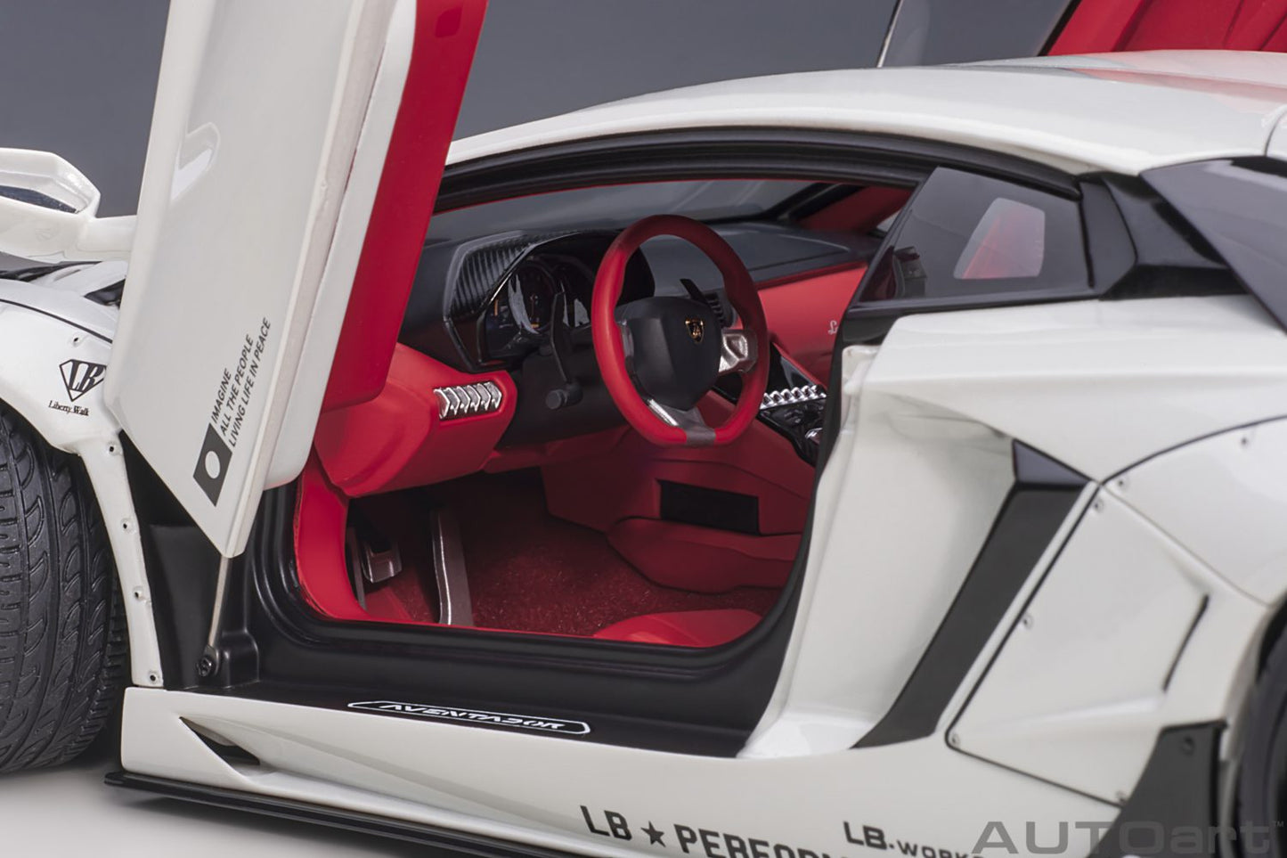 AUTOart Lamborghini Aventador Liberty Walk LB-Works, Limited Edition, Metallic White 1:18