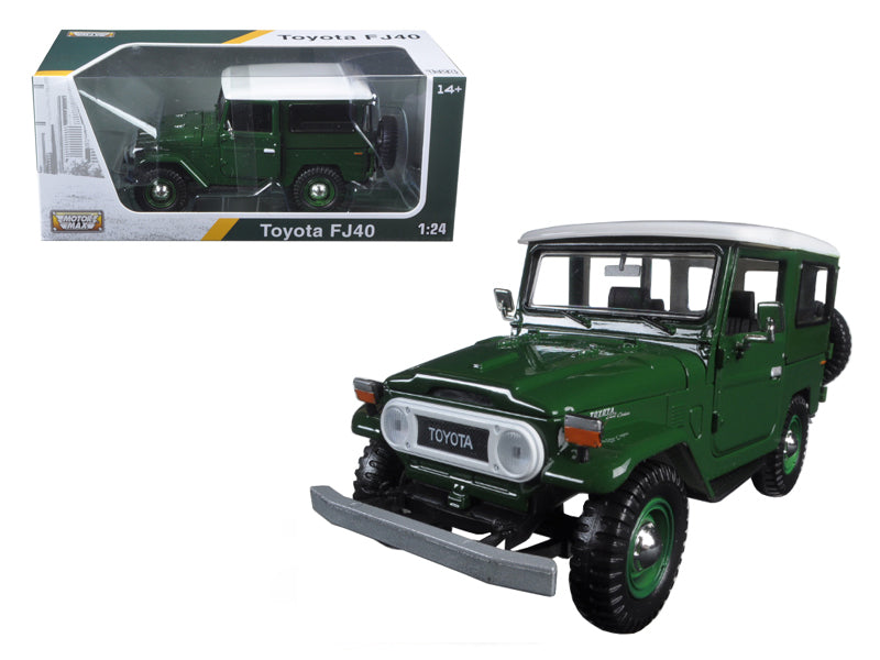 Rapid Vehicles Toyota FJ40 Dark Green with White Top 1/24 Diecast Model Car by Motormax  free...