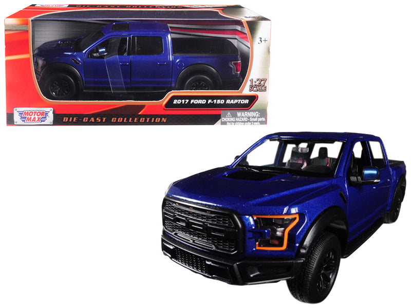 Rapid Vehicles 2017 Ford F-150 Raptor Pickup Truck Blue with Black Wheels 1/27 Diecast Model Car...