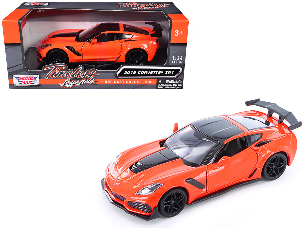 Rapid Vehicles 2019 Chevrolet Corvette ZR1 Orange with Black Accents 1/24 Diecast Model Car by...