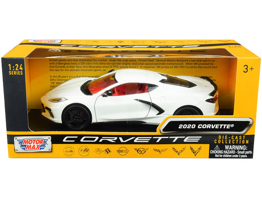 Rapid Vehicles 2020 Chevrolet Corvette C8 Stingray White with Red Interior "History of Corvette"...