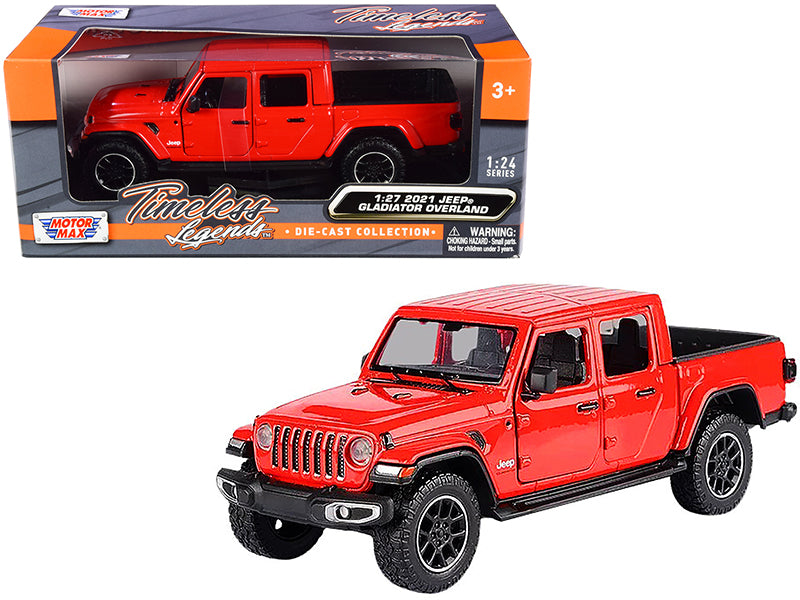 Rapid Vehicles 2021 Jeep Gladiator Overland (Closed Top) Pickup Truck Red 1/24-1/27 Diecast Model...