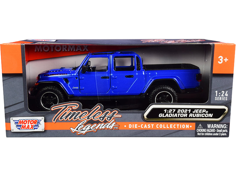Rapid Vehicles 2021 Jeep Gladiator Rubicon (Open Top) Pickup Truck Blue 1/24-1/27 Diecast Model...