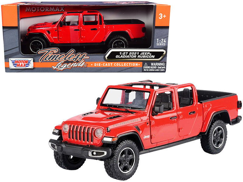 Rapid Vehicles 2021 Jeep Gladiator Rubicon (Open Top) Pickup Truck Red 1/24-1/27 Diecast Model...