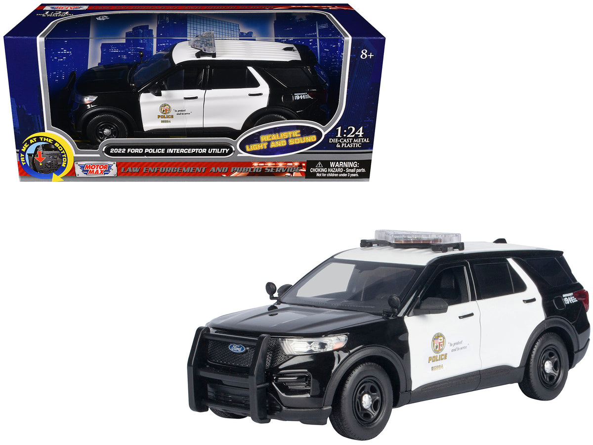 Rapid Vehicles 2022 Ford Police Interceptor Utility Black and White "Los Angeles Police...