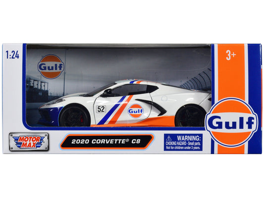 Rapid Vehicles 2020 Chevrolet Corvette C8 #52 White and Light Blue with Stripes "Gulf Oil" "Gulf...