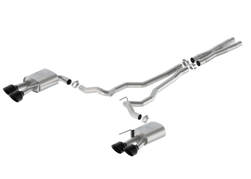 Ford Racing 2024 Mustang 5.0L Sport Non-Active Cat-Back Exhaust w/Valance - Black Tip M-5200-M5SBV
