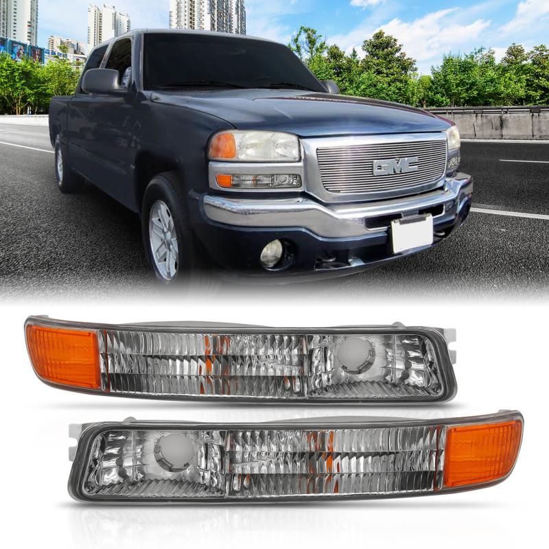 ANZO 1999-2006 Gmc Sierra Parking Turn Signal Lights Chrome Amber(OE) 511084