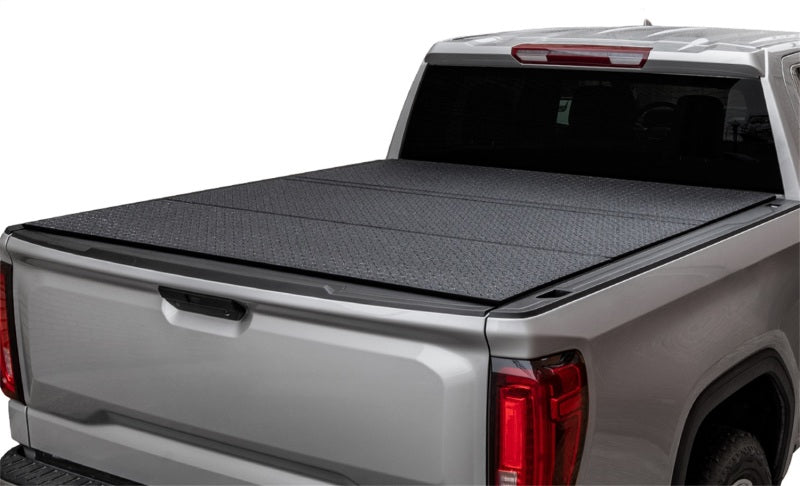 Access LOMAX Tri-Fold Cover 07-21 Toyota Tundra - 5ft 6in Bed (w/ Deck Rail) -  Black Diamond B4050059