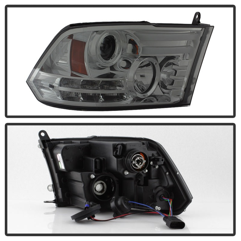 Spyder Dodge Ram 13-15 Projector Headlights Light Bar DRL Smoke PRO-YD-DR13-LBDRL-SM 5081735