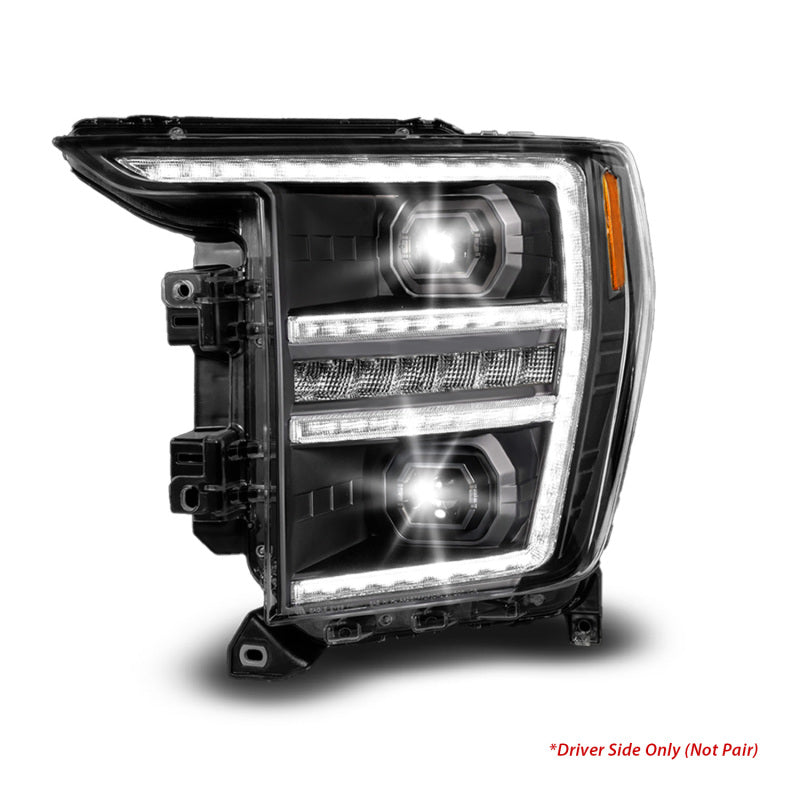ANZO 21-23 Ford F150 LED Projector Headlight w/Switchback+Sequential - Black (Driver Side Only) 111594-L