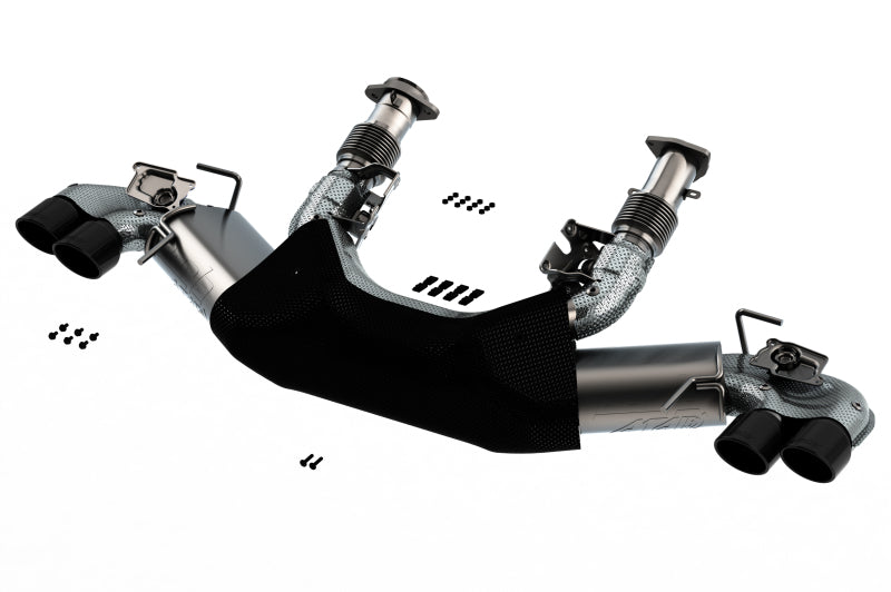 Borla 2020 Chevrolet Corvette C8 6.2 ATAK 3in Exhaust System Dual Round Rolled A/C Black Chrome Tips 140839BC
