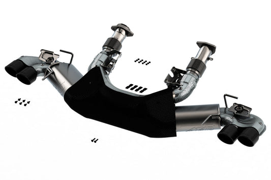 FR SPORT Borla 2020 Chevrolet Corvette C8 6.2 ATAK 3in Exhaust System Dual Round Rolled A/C Black...