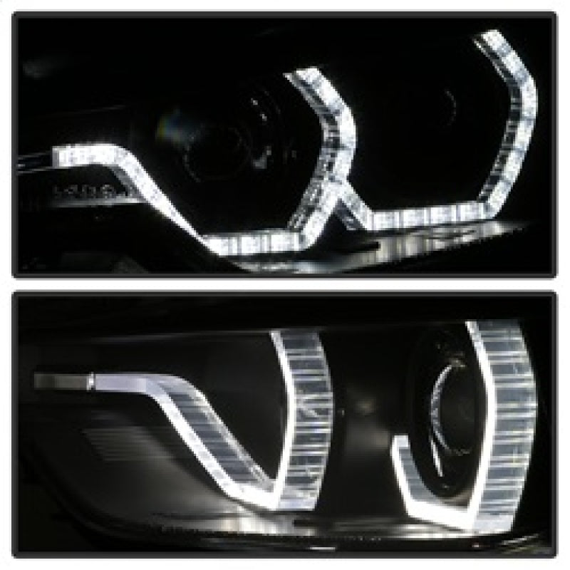 FR SPORT Spyder 12-14 BMW F30 3 Series 4DR Projector Headlights - LED DRL - Black...