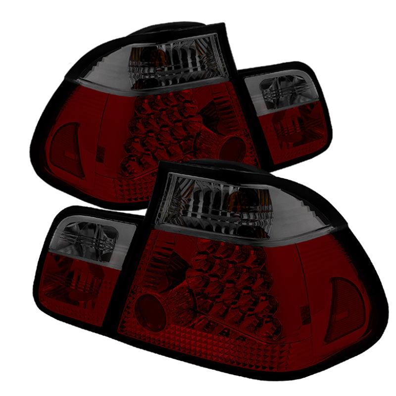 SPYDER BMW E46 3-Series 02-05 4Dr Tail Lights Red Smke ALT-YD-BE4602-4D-LED-RS 5015075