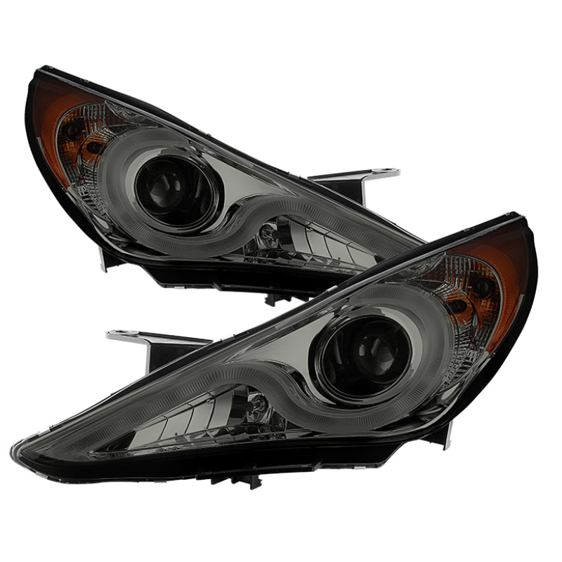 FR SPORT Spyder Hyundai Sonata 11-13 Projector Headlights- Light Bar DRL Chrm...