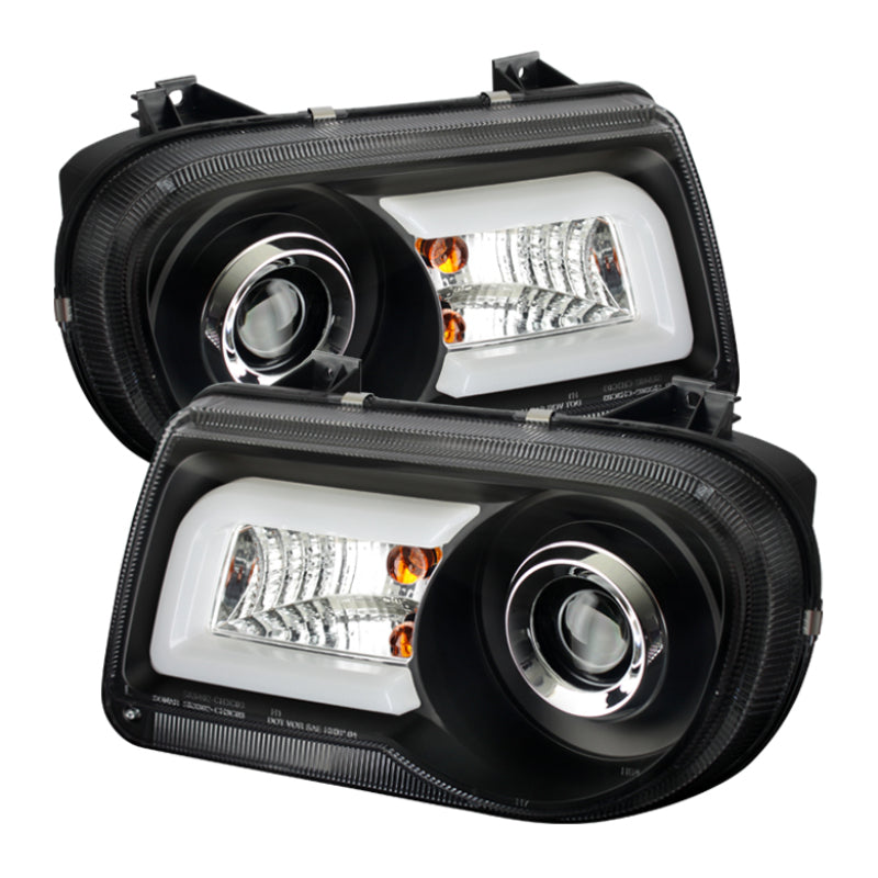 FR SPORT Spyder Chrysler 300C 05-10 Projector Headlights LED DRL Black High/Low H7...