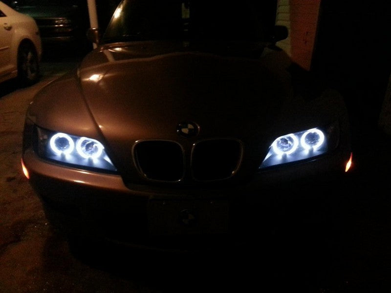 FR SPORT Spyder BMW Z3 96-02 Projector Headlights LED Halo Black High H1 Low H1...