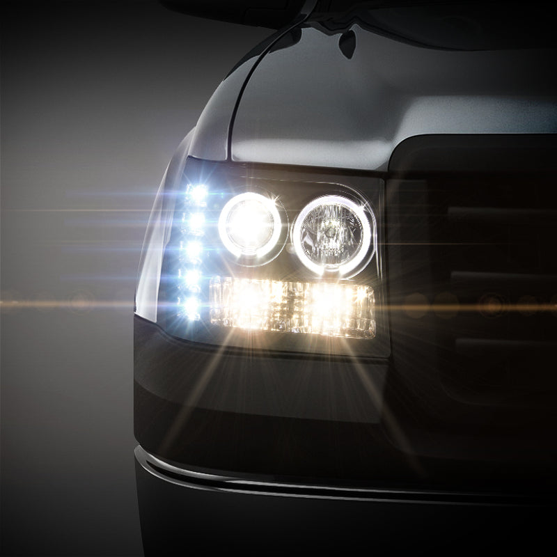 FR SPORT Spyder GMC Sierra 1500/GMC Sierra Denali 08-13 Projector LED Halo- LED Blk...
