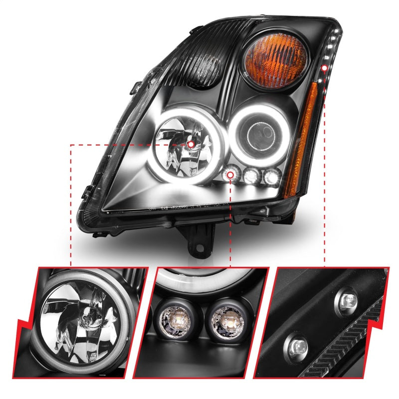 Anzo 2007-2012 Nissan Sentra Projector Headlights Black