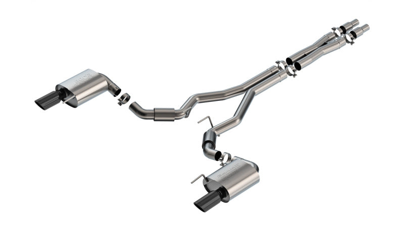 Borla 2024 Ford Mustang GT 5.0L V8 w/o Active Exhaust S-Type Cat-Back Exhaust System - Black Chrome 140960BC