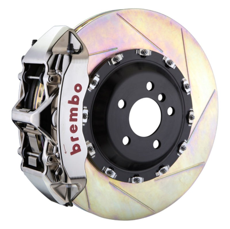Brembo 03-13 Flying Spur Front GTR BBK 6 Piston Billet 411x34 2pc Rotor Slotted Type1 - Nickel 1L2.9501AR