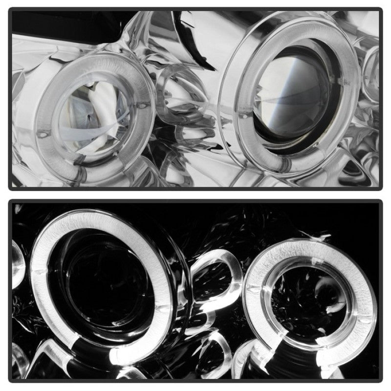 Spyder Ford Mustang 99-04 Projector Headlights LED Halo Chrome High H1 Low H1 PRO-YD-FM99-1PC-AM-C 5010452