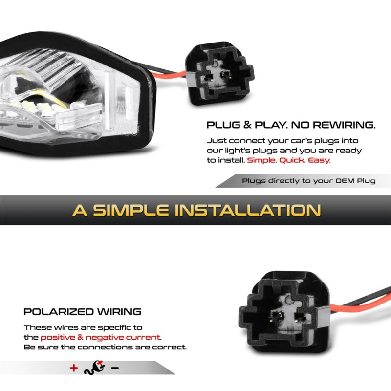 FR SPORT SPYDER Xtune 09-18 Honda Fit LED License Plate Bulb Assembly White 5500K LAC-LP-HODY08 -...