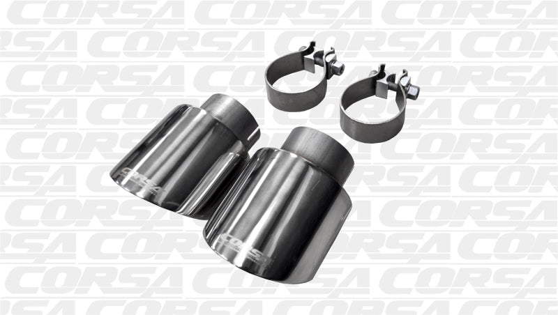 Corsa Performance 10-14 Volkswagen R Mk6 Polished Two 4.0in Polished Pro-Series Tip