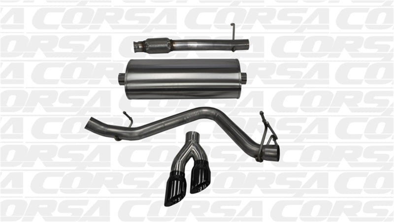 Corsa 14 GMC Sierra/Chevy Silv 1500 Reg. Cab/Long Bed 5.3L V8 Black Sport Single Side CB Exhaust 14872BLK